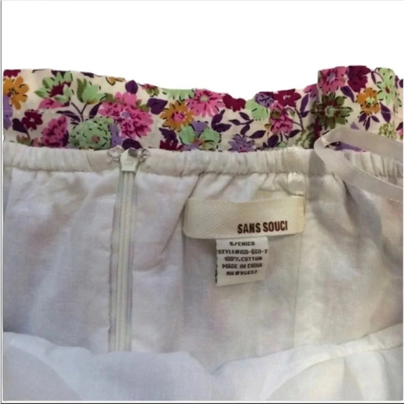 Sans Souci Strapless Floral Spring/Summer Dress Size Small - Picture 3 of 5